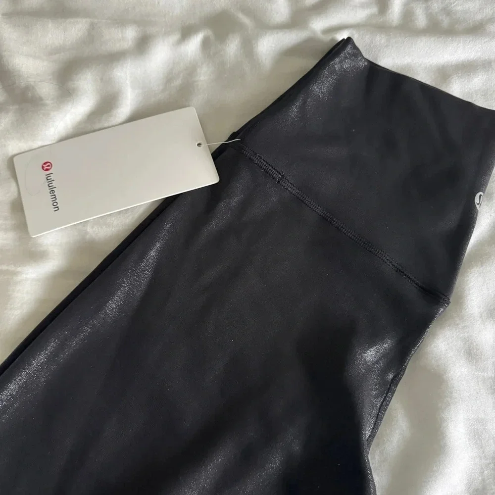 🆕🖤 Lululemon Align HR Pant 28” Shine Radiate Foil Print Black
